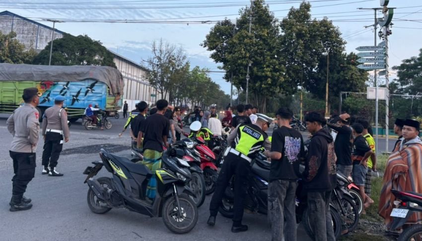 Balap Liar Dibubarkan, Patroli Gabungan Polres Binjai dan TNI Cegah Gangguan Kamtibmas Selama Ramadhan