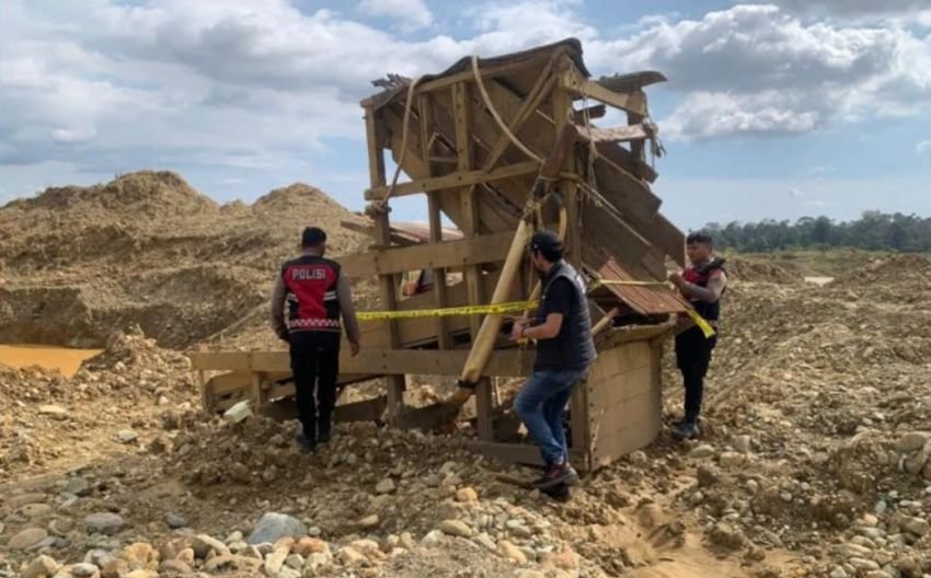 Cegah Kerusakan Lingkungan, Polres Nagan Raya Tertibkan Tambang Emas Ilegal di Beutong