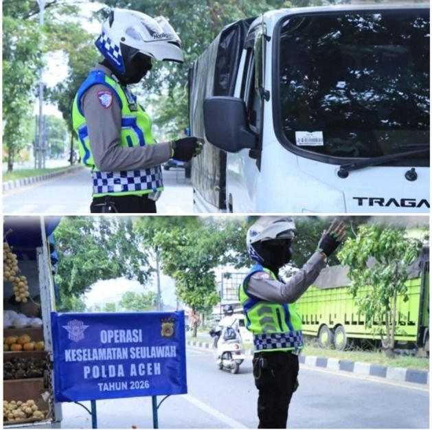Satgas Gakkum Polda Aceh Laksanakan Patroli Humanis Operasi Keselamatan Seulawah 2026