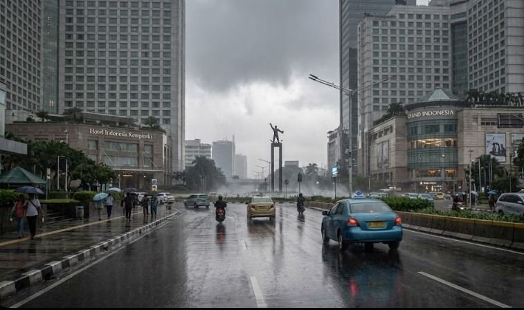 Cuaca Jakarta Didominasi Berawan, Hujan Ringan Berpotensi Turun di Wilayah Selatan dan Timur