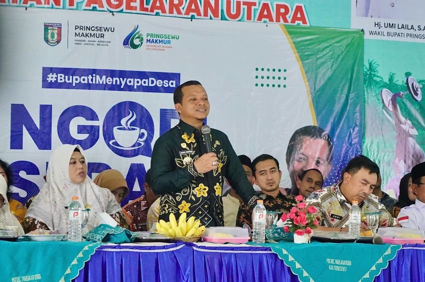 Bupati Pringsewu Gelar Ngopi Serasi Edisi ke-15, Serap Aspirasi Masyarakat Fajarmulya