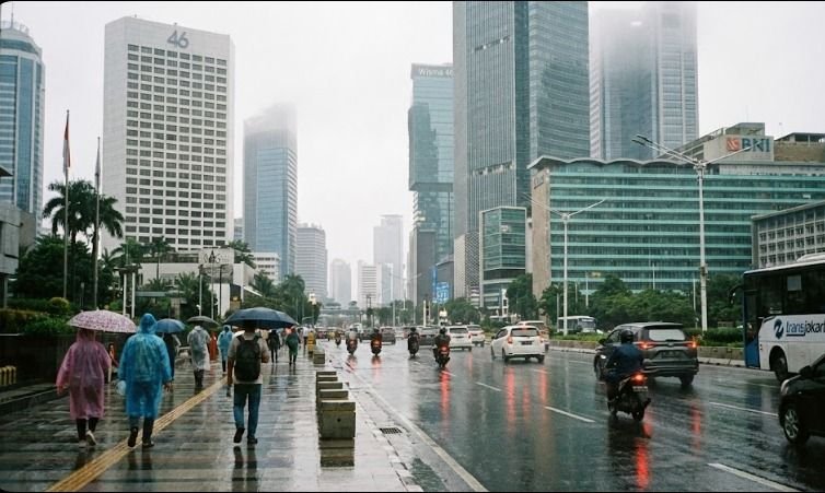 Hujan Ringan Guyur Seluruh Wilayah Jakarta, Suhu Capai 30 Derajat Celcius