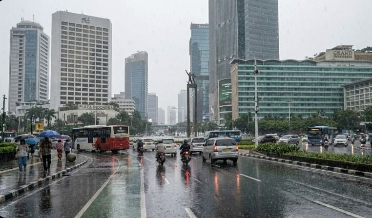 Hujan Ringan hingga Sedang Diprakirakan Guyur Seluruh Wilayah Jakarta