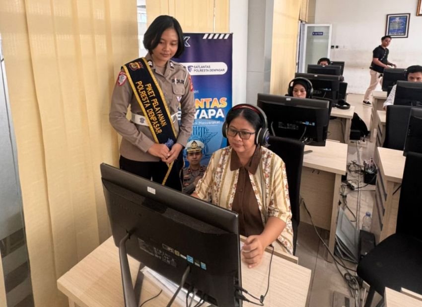 Polresta Denpasar Awasi Ketat Ujian Teori SIM Berbasis Komputer, Pastikan Tak Ada Pungli