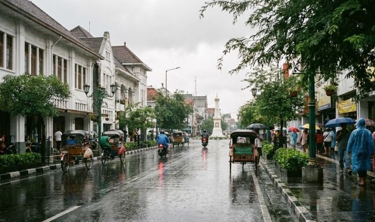 Cuaca DIY 1 Februari: Hujan Sedang dan Ringan Mewarnai Wilayah Yogyakarta