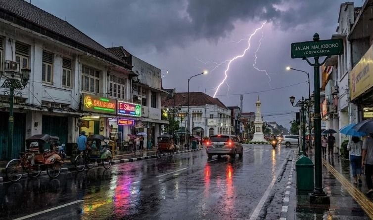 Hujan Ringan hingga Disertai Petir Guyur DIY, Sleman Berpotensi Diguyur Hujan Petir