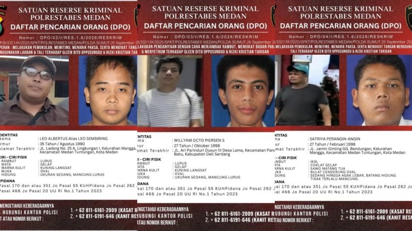 Polrestabes Medan Buru Tiga DPO Kasus Penganiayaan Dua Terduga Pencuri