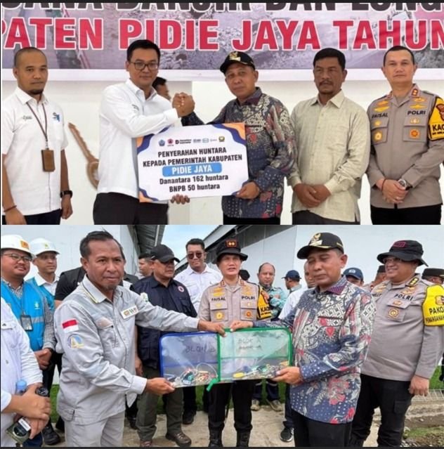 Kapolres Pidie Jaya Hadiri Peresmian Huntara, 212 KK Terdampak Banjir dan Longsor Dapat Hunian Sementara