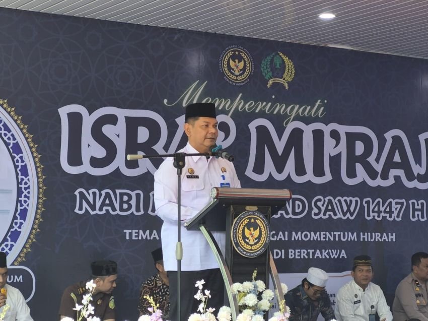 Isra Mi&rsquo;raj di Lapas Labuhan Ruku, Tausiah Ustadz Anugerah Cahyadi Hangatkan Suasana