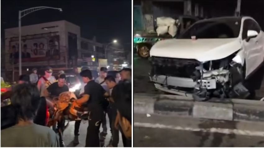 Mobil Lexus Diduga Ngebut Tabrak Pasutri di Medan, Pengemudi Motor Alami Patah Kaki dan Istri Luka di Kepala