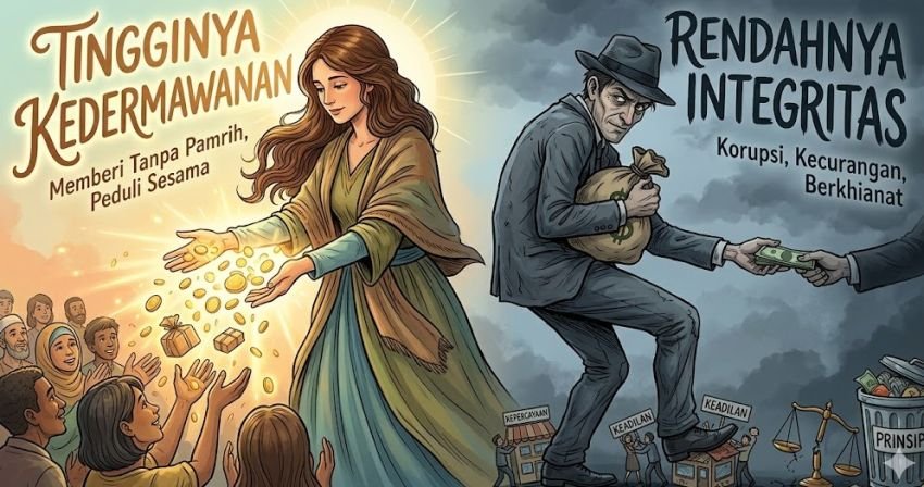 Tingginya Kedermawanan Versus Rendahnya Integritas