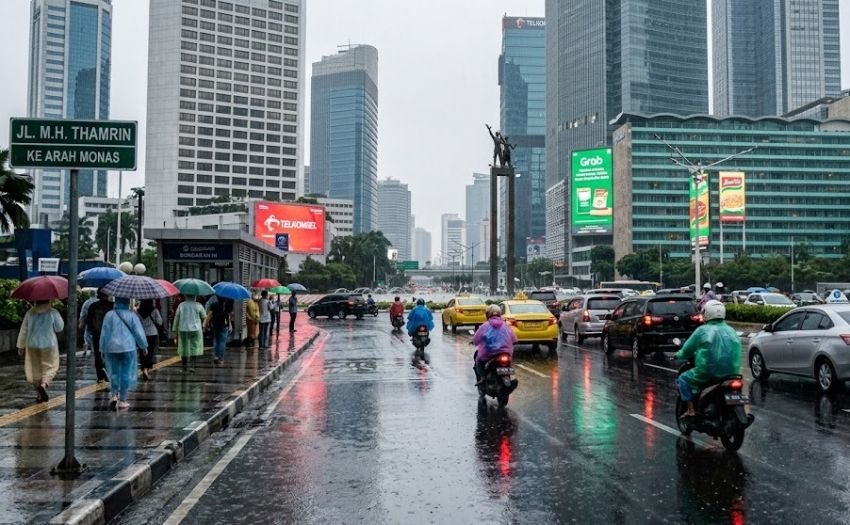 Seluruh Wilayah DKI Jakarta Berpotensi Diguyur Hujan, Jaksel dan Jaktim Hujan Sedang
