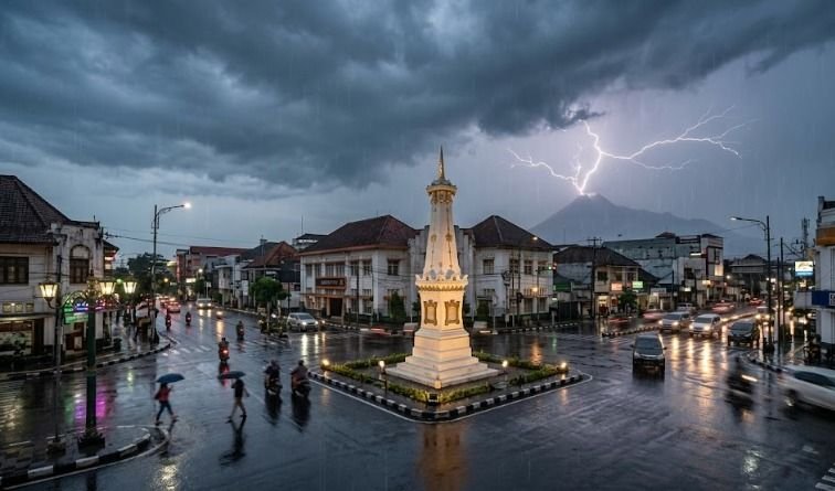 Hujan Sedang Guyur DIY, Sleman Berpotensi Disertai Petir