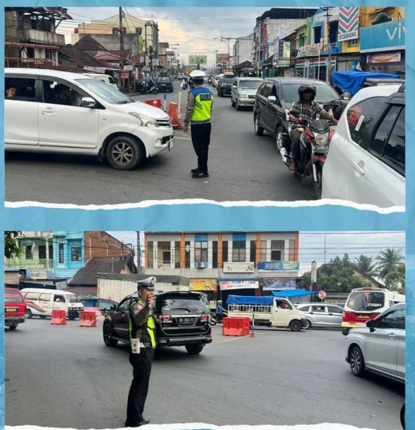 Satgas Kamseltibcarlantas Siaga di Simpang Tugu Siborang Jelang Sisa Arus Balik