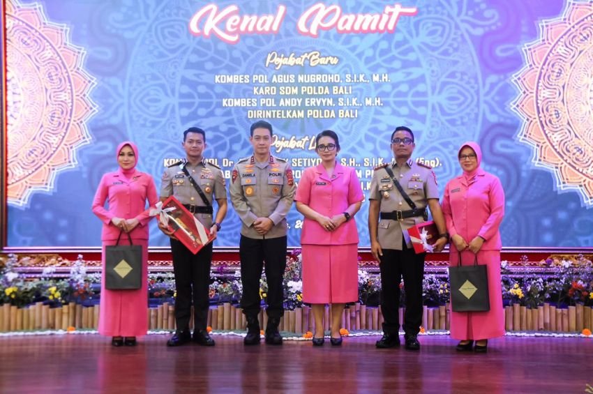 Polda Bali Gelar Kenal Pamit Pejabat Karo SDM dan Dirintelkam, Tegaskan Kesinambungan Kinerja