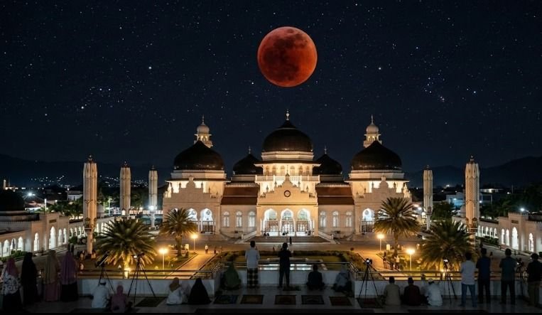Sholat Gerhana Bulan Sesuai Sunnah Nabi: Niat, Bacaan, dan Tata Cara