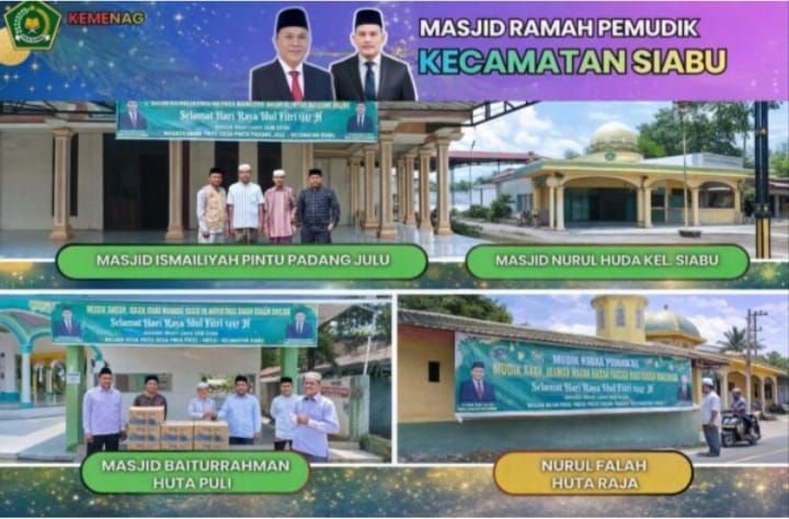 Kemenag Mandailing Natal Rekomendasikan 17 Masjid Ramah Pemudik Jelang Idul Fitri