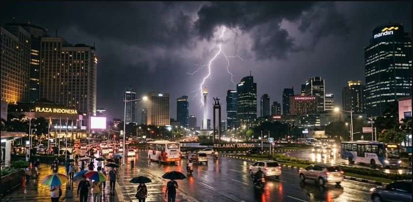 Cuaca Jakarta Didominasi Hujan Ringan, Jakarta Timur Berpotensi Hujan Petir