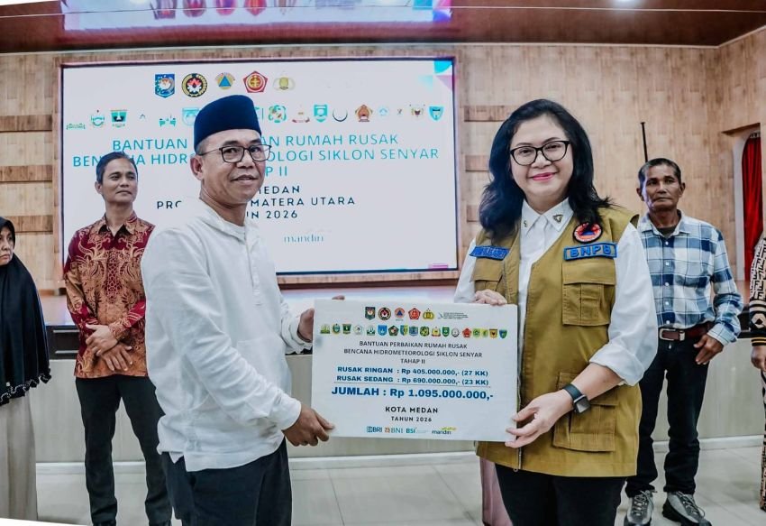 Pemko Medan Bersinergi dengan BNPB, Salurkan Bantuan Rp1,09 Miliar untuk 50 Rumah Terdampak Banjir Siklon Senyar