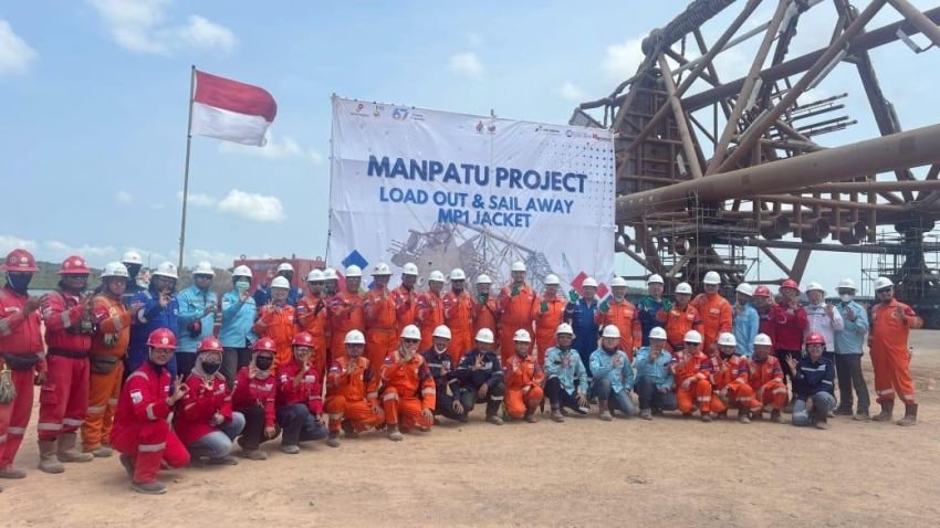Pertamina Hulu Mahakam Selesaikan Load Out Jacket Manpatu, Proyek Offshore Masuki Tahap Penting