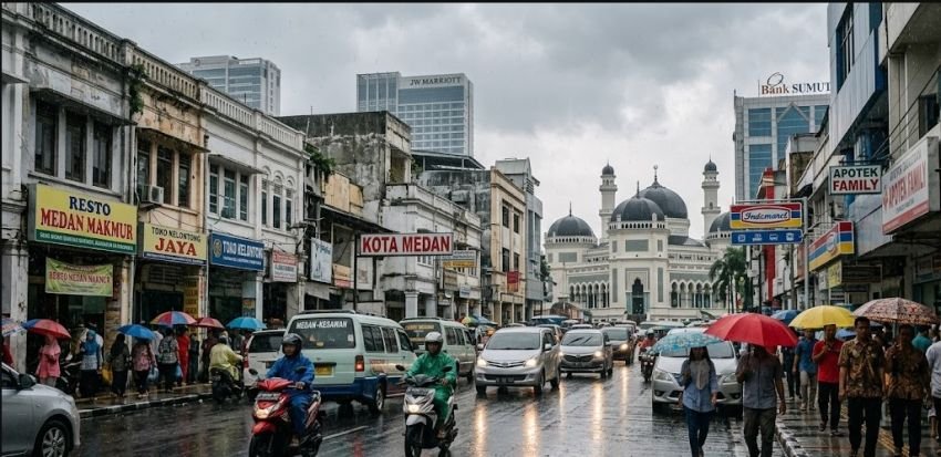 Sebagian Besar Wilayah Sumatera Utara Diguyur Hujan Ringan, Langkat Berpotensi Hujan Sedang