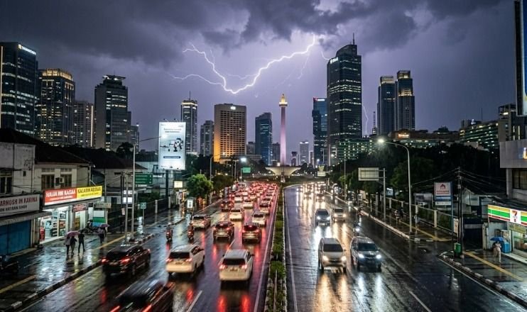Hujan Ringan hingga Petir Guyur Jakarta, Jaksel dan Jaktim Berpotensi Disertai Kilat