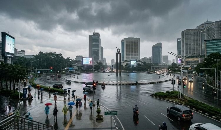 Cuaca Jakarta Didominasi Hujan Ringan, Kepulauan Seribu Berawan