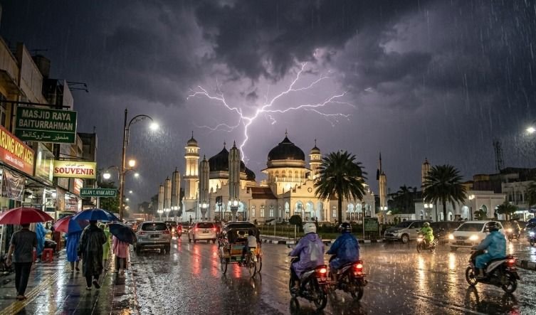 Cuaca Aceh Didominasi Hujan Ringan dan Petir, Suhu Berkisar 15&ndash;31 Derajat Celsius