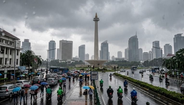 Sebagian Wilayah Jakarta Berawan, Hujan Ringan Diprakirakan Turun di Kepulauan Seribu dan Jakarta Selatan