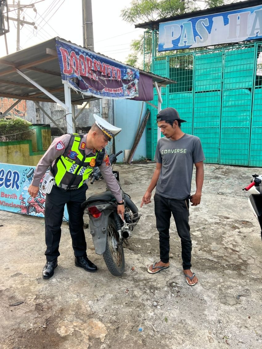 Puluhan Motor Ditilang, Satlantas Polres Padangsidimpuan Tindak Tegas Pengguna Knalpot Blong di Padangsidimpuan