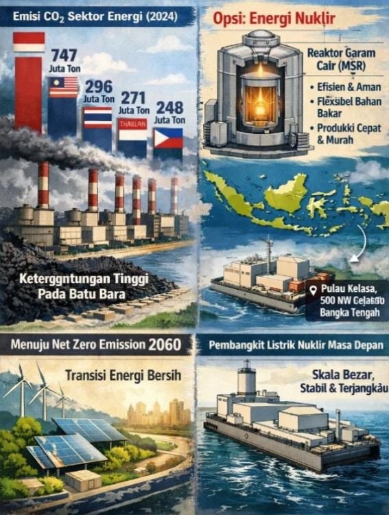 Transisi Energi Indonesia: Teknologi Nuklir Garam Cair Jadi Solusi untuk Ketahanan Energi Bersih