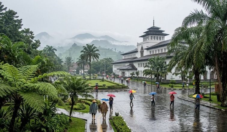 Hujan Ringan Guyur Hampir Seluruh Jawa Barat, Suhu Maksimum Capai 32 Derajat Celsius