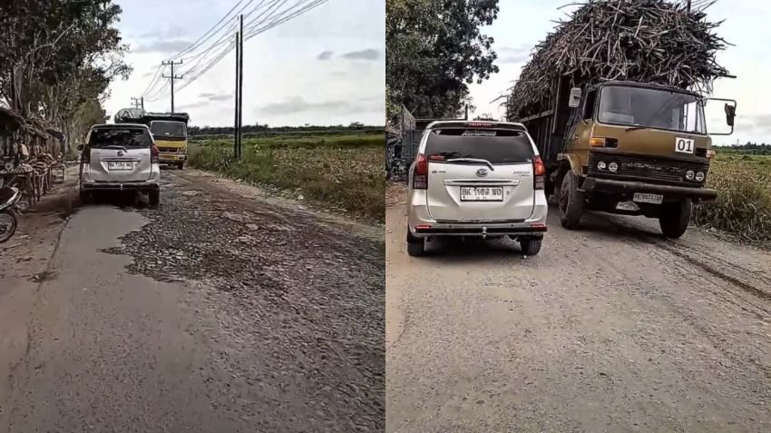 Debu Beterbangan Sepanjang Tahun, Warga Desak Pemkab Langkat Segera Perbaiki Jalan Stabat&ndash;Secanggang yang Rusak Parah