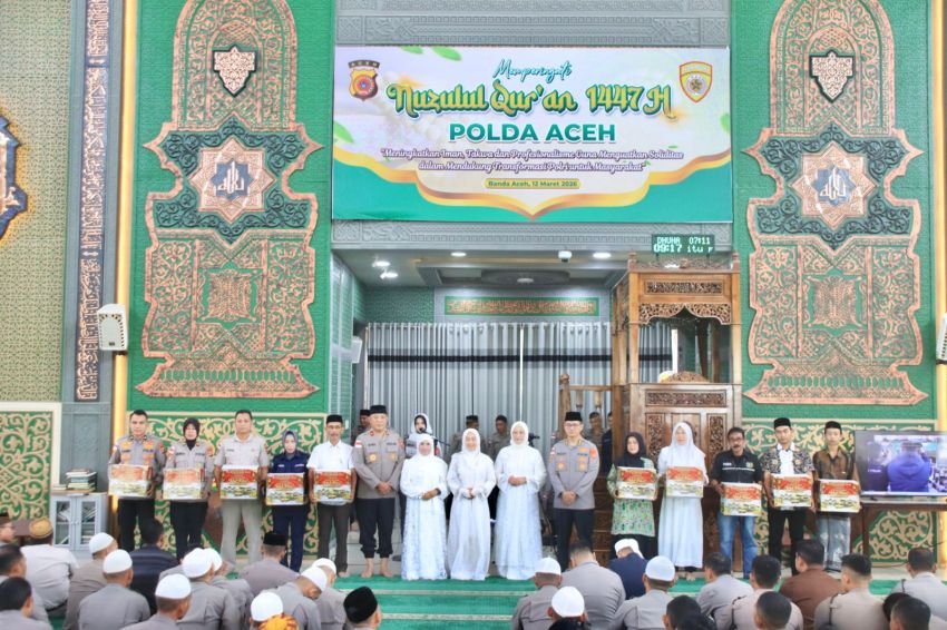 Polda Aceh Peringati Nuzulul Quran, Kapolda Tekankan Nilai Moral Al-Qur&rsquo;an bagi Personel