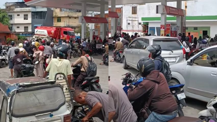 Padangsidimpuan Dilanda Kelangkaan BBM Jelang Lebaran, Antrian Mengular di Seluruh SPBU