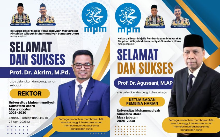 Prof Akrim Dilantik Sebagai Rektor UMSU, Prof Agussani Jadi Ketua BPH