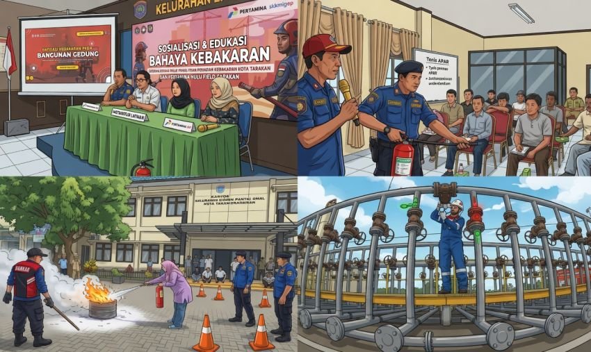 Perkuat Kesiapsiagaan, Pertamina EP Latih Ratusan Warga Tarakan Hadapi Risiko Kebakaran