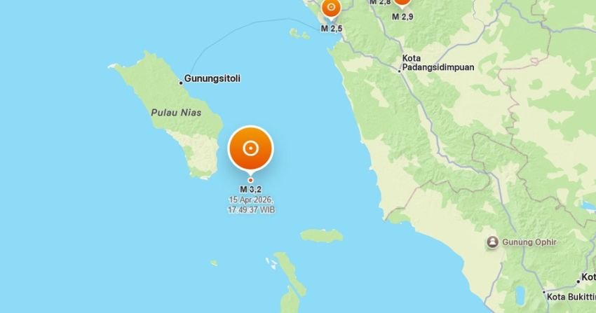 Gempa Magnitudo 3,2 Guncang Nias Selatan, BMKG Pastikan Tidak Berpotensi Tsunami