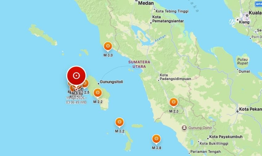 Gempa M 5,6 Guncang Nias Utara Dini Hari, Warga Sempat Panik dan Terbangun