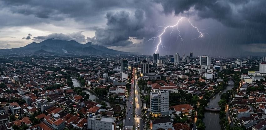 Cuaca Jawa Barat Didominasi Hujan, Kuningan Berpotensi Hujan Petir dan Bekasi Capai 36 Derajat Celsius