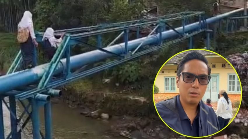 Viral Siswa di Medan Menyeberangi Sungai Deli Lewat Pipa, Wali Kota Rico Waas: Dulu Saya Juga Lewat Situ