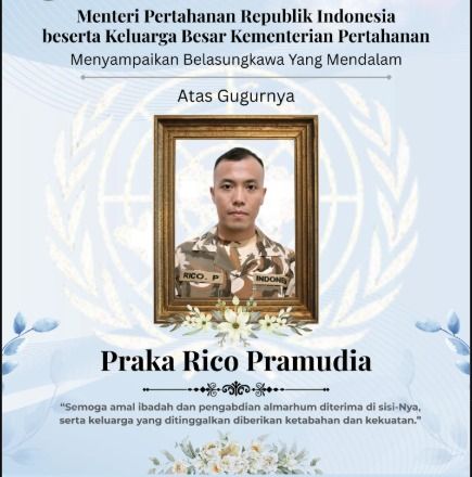 TNI Proses Pemulangan Jenazah Praka Rico dari Lebanon ke Indonesia