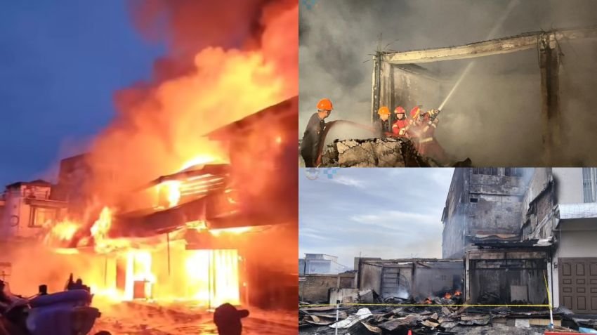Api Melahap Kawasan Pertokoan Gunungsitoli, 17 Ruko Ludes Tak Bersisa
