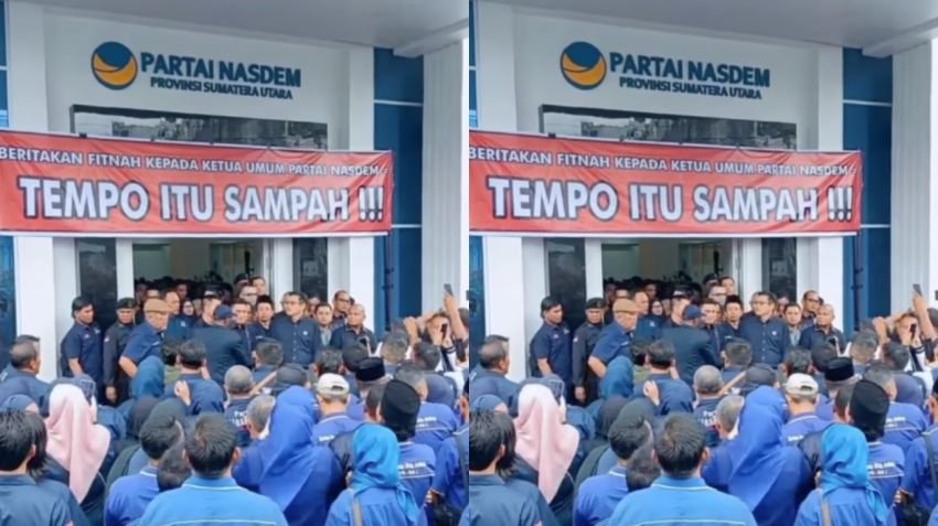 Ribuan Kader NasDem Geruduk Kantor DPW di Medan, Protes Pemberitaan Majalah Tempo yang Dinilai Merugikan Surya Paloh