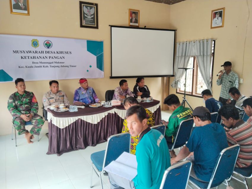 Camat Kuala Jambi Hadiri Musdes Ketahanan Pangan di Manunggal Makmur, Tekankan Sinergi Pemerintah dan Warga
