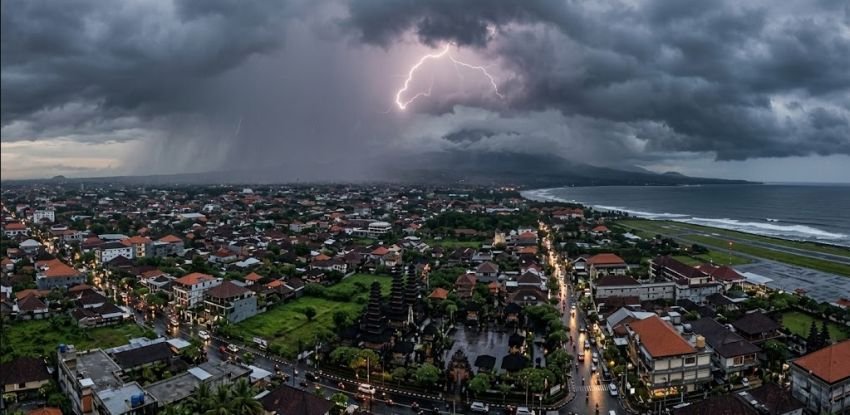BMKG: Hujan Petir Guyur Jembrana, Sebagian Besar Wilayah Bali Berawan hingga Hujan Ringan