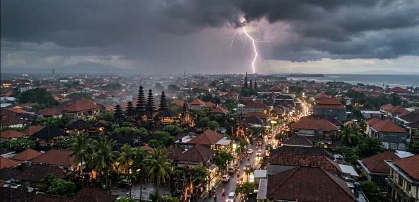 Cuaca Bali Hari Ini Didominasi Hujan Ringan hingga Petir, Suhu Capai 33 Derajat di Denpasar