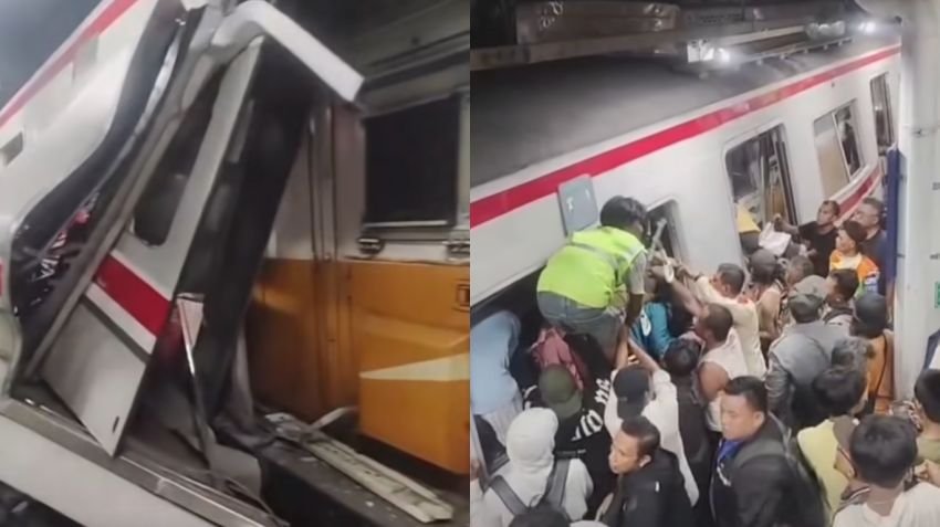 BREAKING NEWS! KRL Commuter Line Tabrakan dengan KA Jarak Jauh di Bekasi Timur, KAI Minta Maaf
