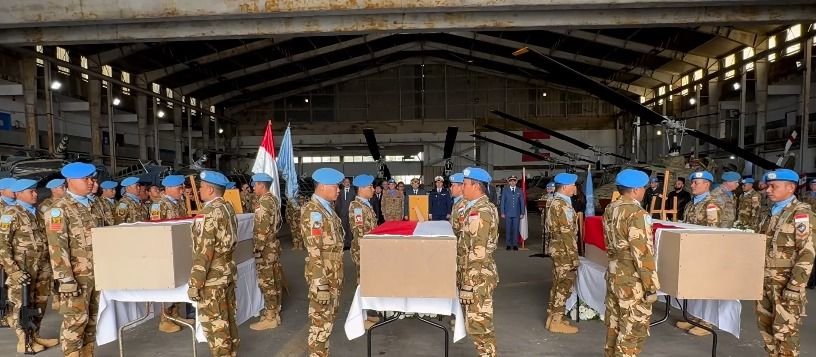 Tiga Prajurit TNI Gugur di Lebanon, UNIFIL Gelar Upacara Penghormatan