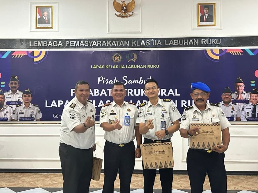 Pisah Sambut Tiga Pejabat Struktural, Jajaran Lapas Labuhan Ruku Penuh Haru dan Semangat Baru